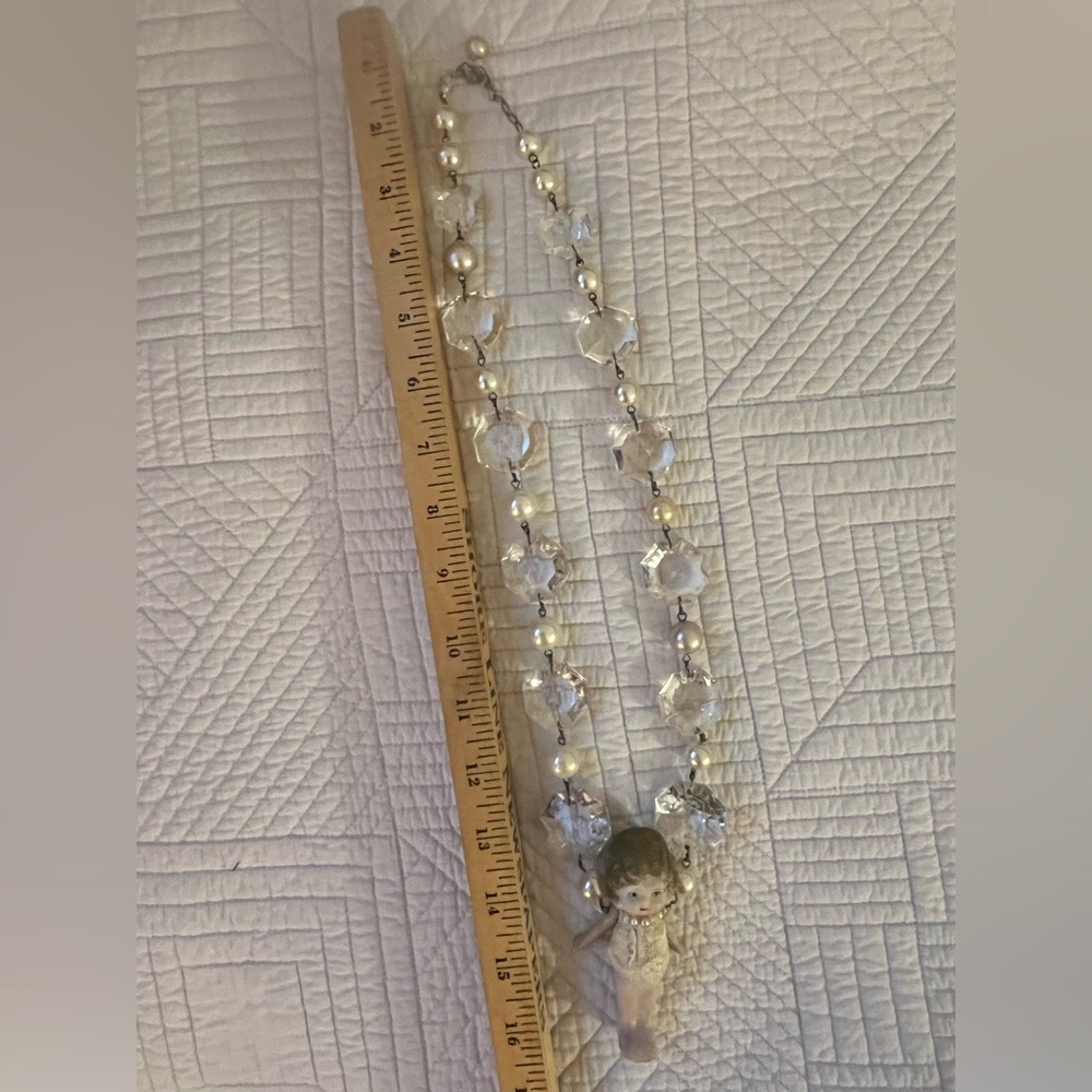 NECKLACE VINTAGE DOLL chandelier crystals Handcrafted wear or use as decor - Picture 8 of 16